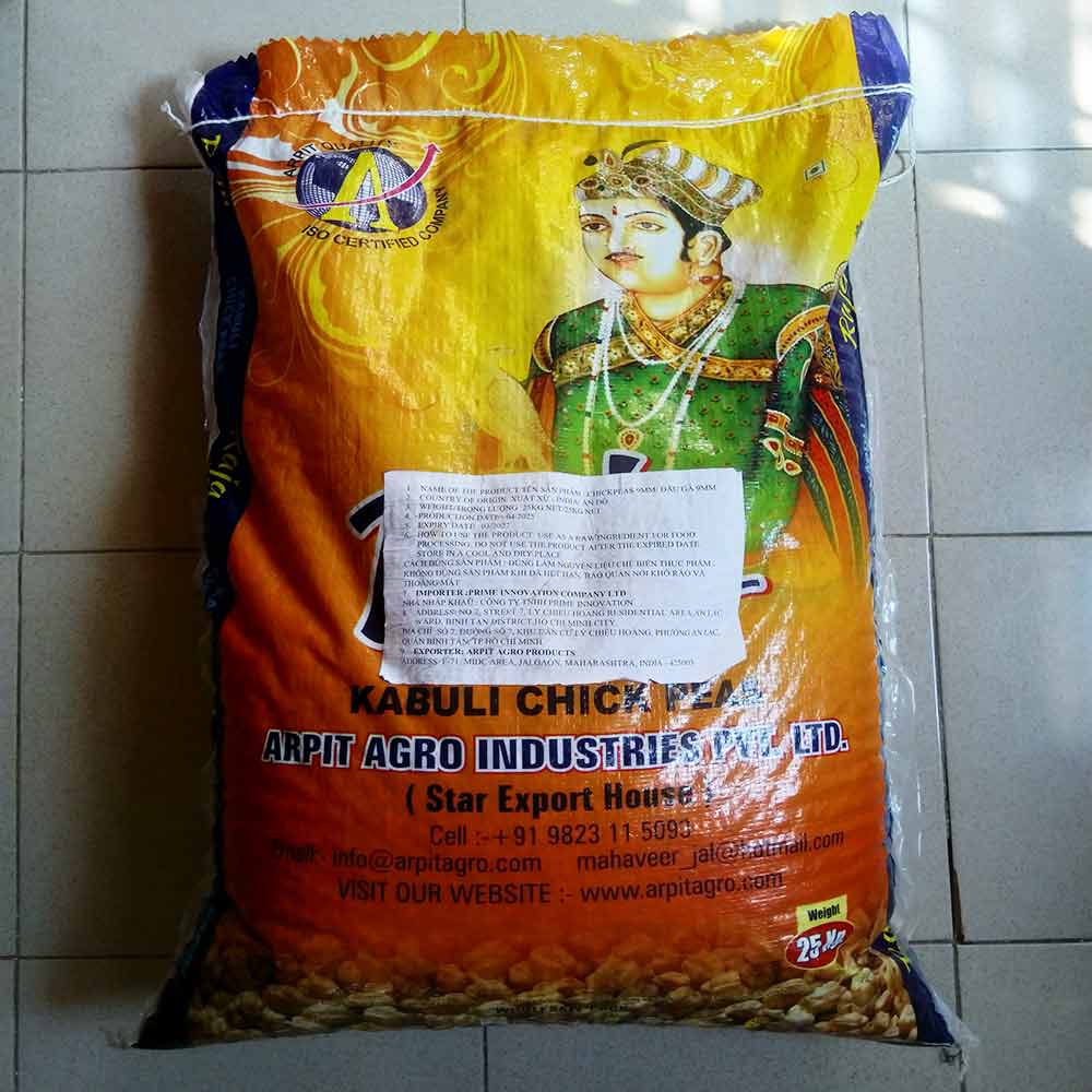đậu gà Ấn Độ bao 25kg - size 9mm